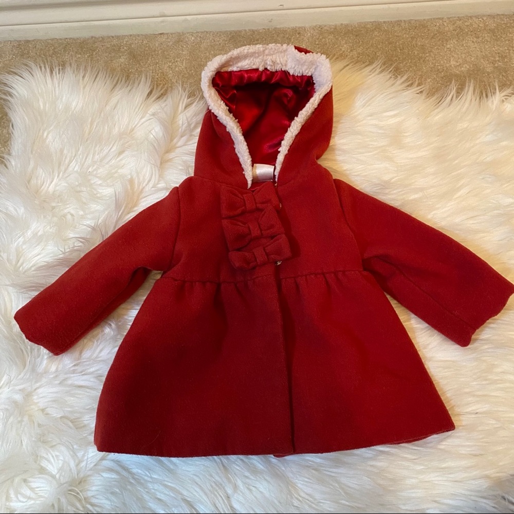Baby’s R Us Koala Baby Girl’s Red Hooded Bow Jacket 3M